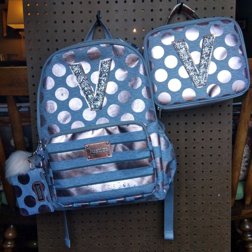 Justice "V" Bookbag, Lunchbox and Coin Purse Set